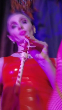 Red Rubber Femdom Mistress Solo Fetish Dominatrix Eva Latex BDSM Big Ass MILF Hot
