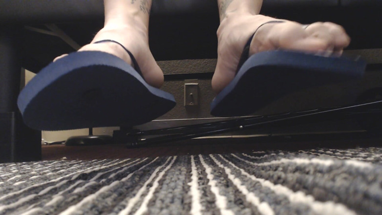 Abby Anna: Navy toe play in flip flops