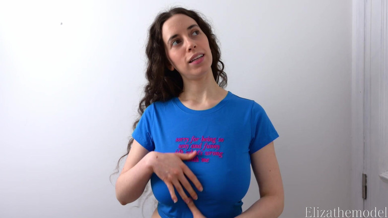 ElizaTheModel: T-shirt Try on Edging Challenge