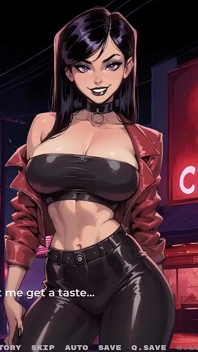 Meine neue Freundin [ Tabu-Hentai-Spiel ] Folge 40 Gothic Girl lutscht Schwänze auf der Clubtoilette!