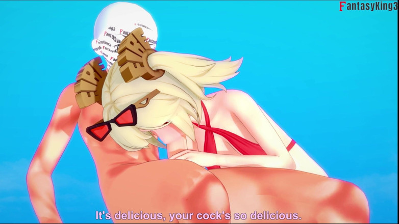 Fantasy king: Burnice Bikini Blowjob on the Beach - 1 - Zenless Zone Zero (zzz)