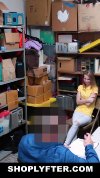 Tiny teen caught sneaking and stealing gets banged