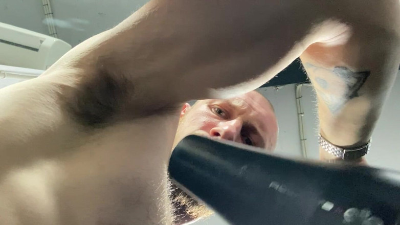 Hunky time: Sweat-damp Hair