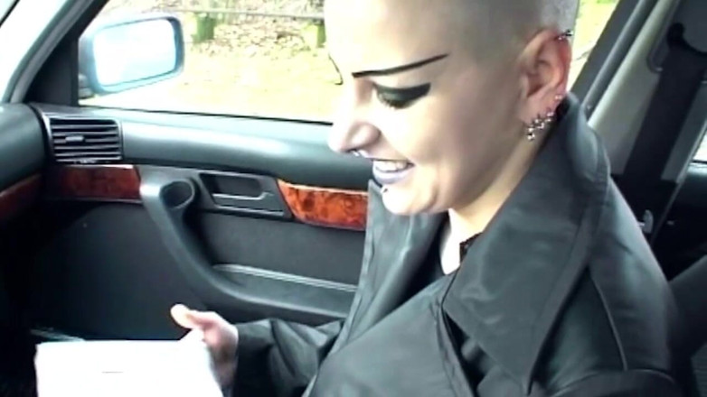 German bitch hunter: Shaved Head Babe Spreads Pierced Pussy Dripping Cream
