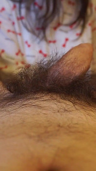 Hairy Blowjob and Then Cum Half on the Belly and Half Inside