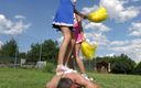 Femdom Austria: Cheerleader trampling fun!