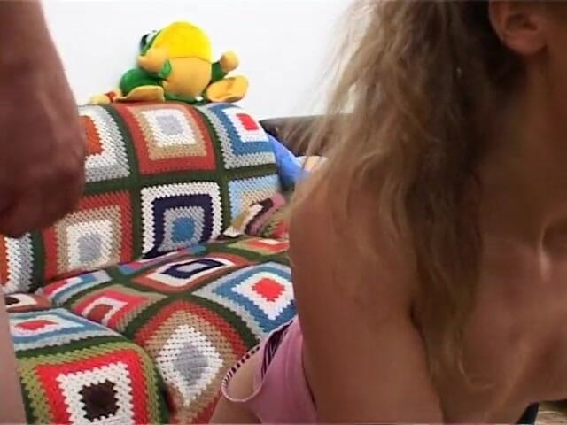 Xtime Network: Amateur gangbang for the blonde hairy pussy slut and bukkake...
