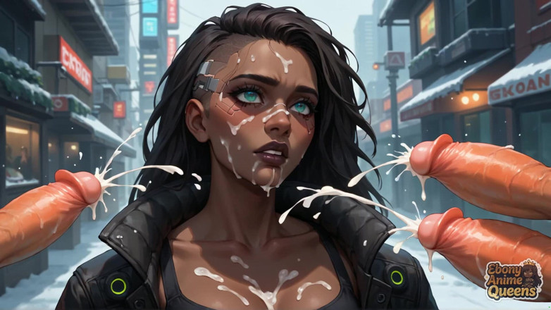 Ebony Anime Queens: Tonton aksi nakal cewek kulit hitam yang lagi asik nikmatin...