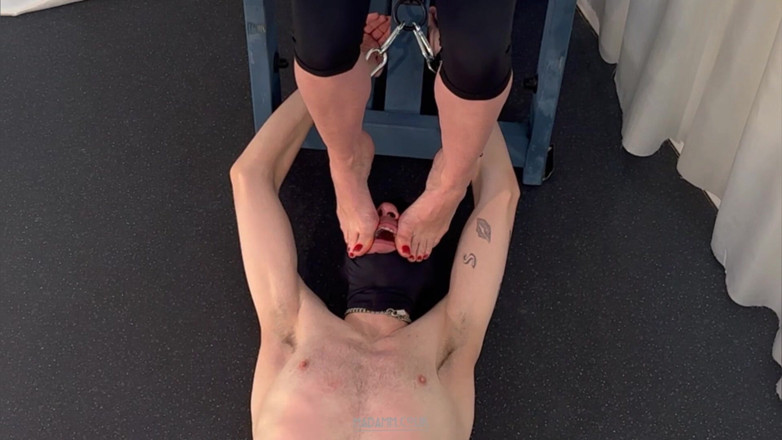 Madam M: Extreme Foot Gagging and Face Standing, Perfectly Pedicured Feet, Intense...