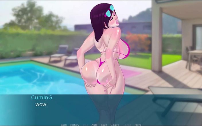Cumming Gaming: SexNote [D.ノートルール34変態ゲームPornPlay] Ep.4 私たちの継母はプールサイドでビキニで彼女の巨大なお尻と遊んでいます