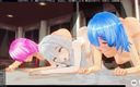 H3DC: 3D Hentai Trailer Group Sex with Ram, Rem and Emilia (re...