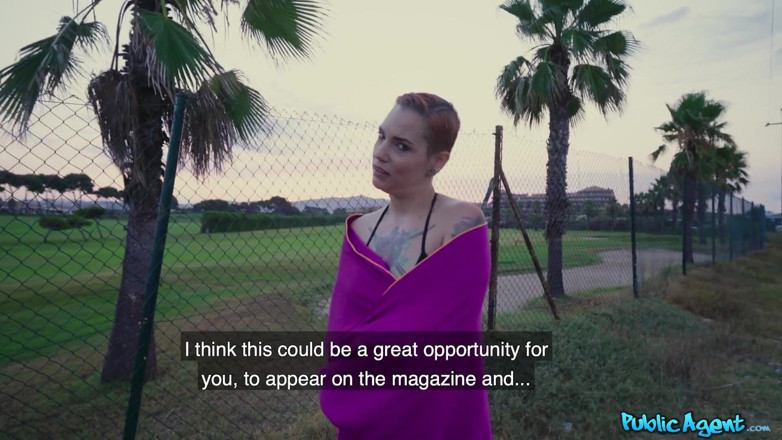 Public Agent: Public Agent - Topless Tattooed Cover Girl Silvia Rubi Loves It...