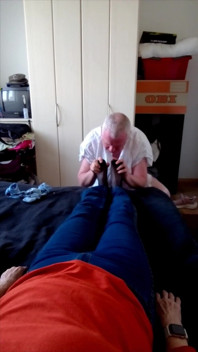 Sexy Nylon Feet of Grandma in the Afternoon