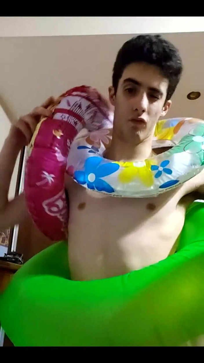 Floatie Boy: Vertical Vid - Blowing up as Much Inflatable Swimrings as I...