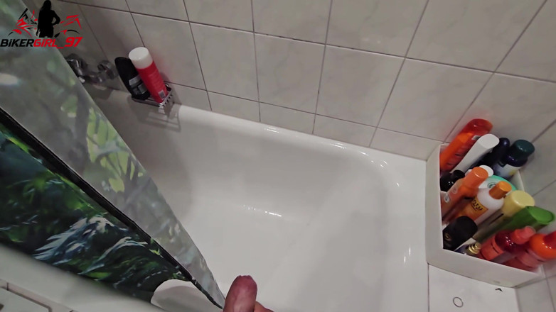 Bikergirl_97: Roommate Films Me Taking a Shower and Jerks off