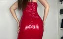 Lady Medusa: Shiny Red Pvc Dress Tease - Findom Mindfuck