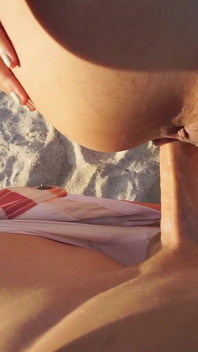 Latina Creampie and Facial on the Beach