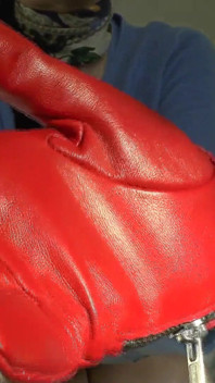 Today Is Your Cum Day! Sniffing Red Leather Gloves, Lady Victoria Valente