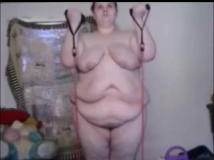 Fat House Wife: Thick house wife working out naked showing off her sexy...