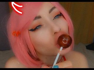 Dirty slut 666: I Love Sucking Lollipop and Doing Ahegao Face!