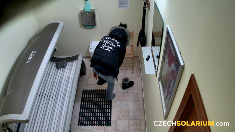 Czech Solarium: Czech Solarium 16: Shaved Pussy Spread Wide for a Naughty Solarium...
