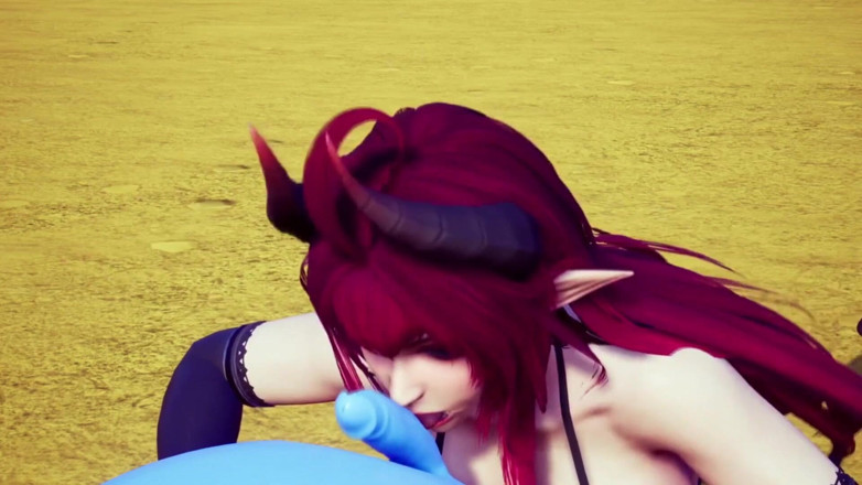 Wraith ward: Demon girl sucking off a bouncing ball