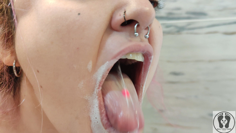 All You Can Fetish: 4K Tongue Mouth Uvula Face Toothbrushing Good Quality Image