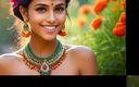 AI Girls: Beautiful Big Breasted Nude Indian Elf Girl with Flower