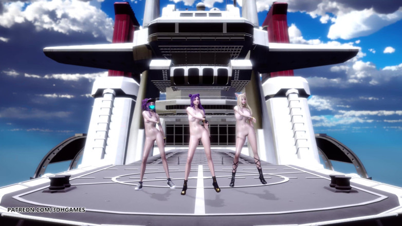 3D-Hentai Games: Helicopter naked dance Ahri Akali Kaisa Seraphine league of legends...