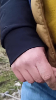 Someone Can See Me! Cum and Pee Outdoors