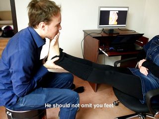 Czech Soles - foot fetish content: Employee with sexy feet being inspected