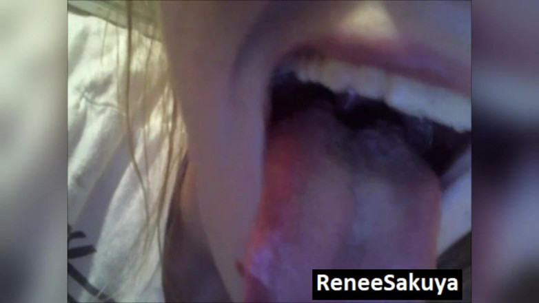 Renee Sakuya: Tongue play licking, swirling