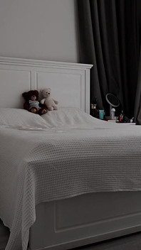 Stepmom Tidies the Bedroom. in Her Sheer White Robe