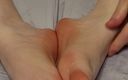 On cloud 69: Feet All Oiled up on the Bed
