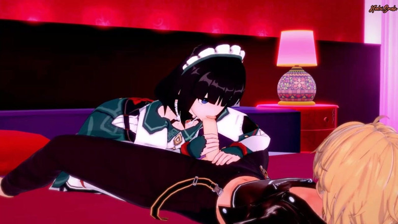 Hentai Smash: Bir otel odasında resepsiyonist Katheryne'i sikiyor - Genshin impact Hentai.