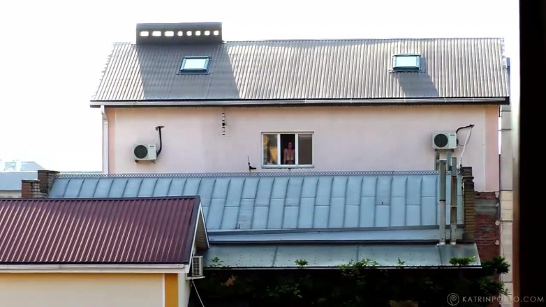 Katrin Porto: BBW fucked in the open window