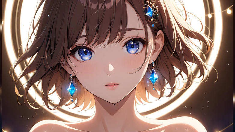 LustRender: ボケの夢:浮かぶ光の中の美しい若い女性