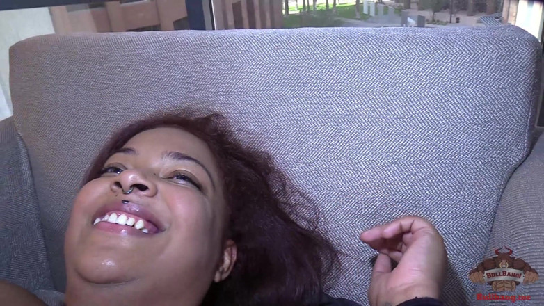 Bull Bang Gang Official: Ebony Babe Gets 1st Creampie From White Guy in Gang Bang