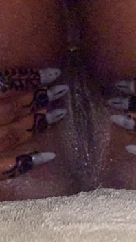 Ebony Brown Goddess Slowly Massages Her Oiled Thighs and Juicy Pussy Close up Fuck