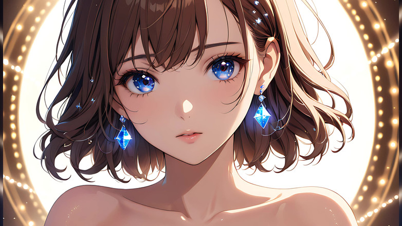 LustRender: ボケの夢:浮かぶ光の中の美しい若い女性