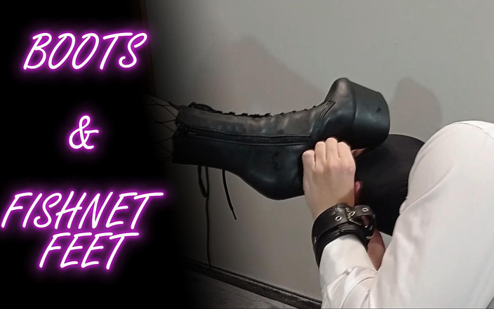 Lady_Angela: Lady Angela Rol de nunta joc Fishnet Picioare gleznă cizme...