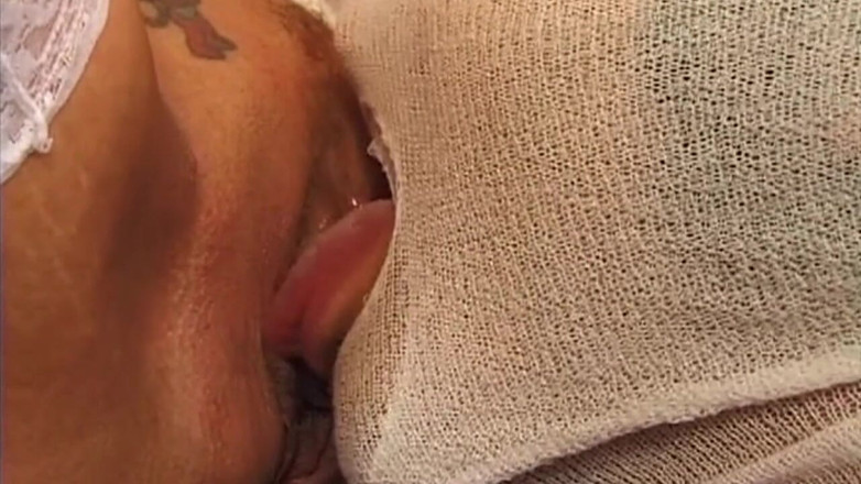 BANGORA RETRO CLUB: Busty Blonde Nurse Drains Masked Stranger in Bar