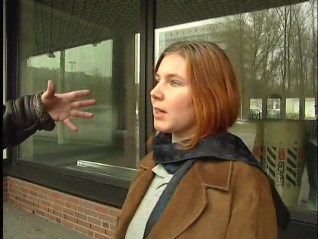 Lucky Cooch: Sweet girl giving an outdoor interview