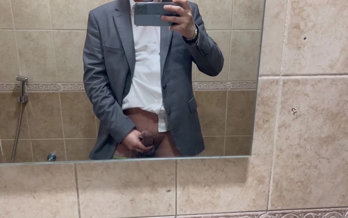 Asian Fantasy: Professional Boy Jerks off in the Office Bathroom and Cum