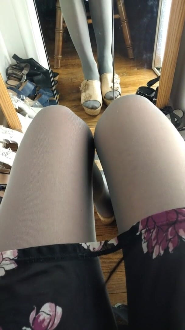 Pantyhose Jasmine: Transvesthemd graue strumpfhosen