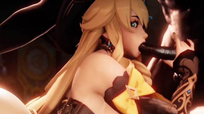 DrAgk: Navia Gently menghisap batang hilichurl besar semasa diisi pantatnya oleh...