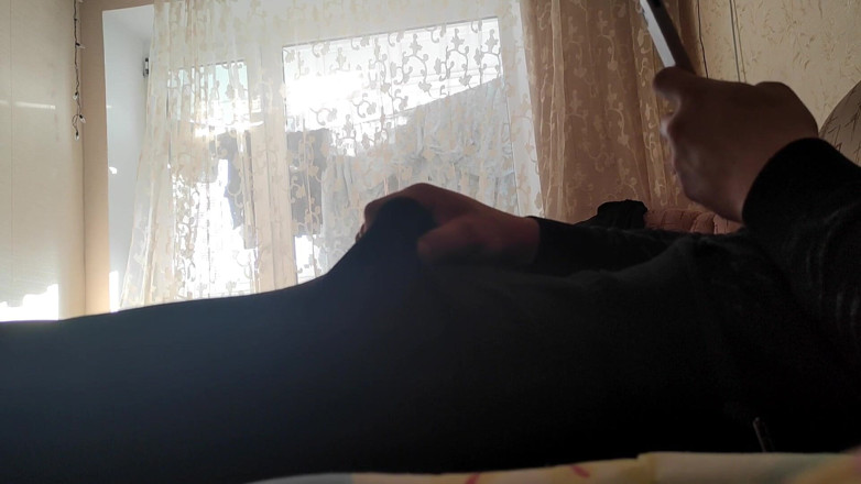 Auff: Masturbating at home in panties and watching porn