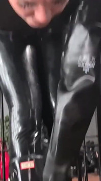Working Her Rubber Dolly Part 1 : Tongue on Boots and Latex