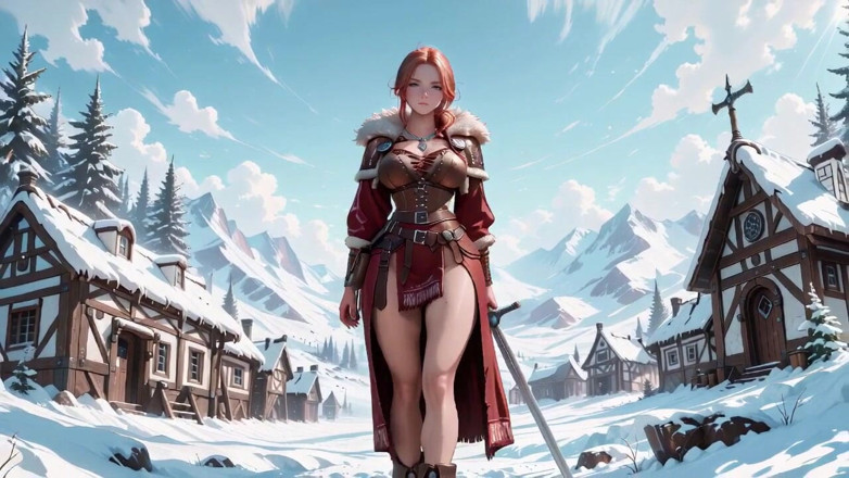 Tay Swift X: Illicit Leather Armor Seduction in Medieval Village. Cold Queen Unzips...