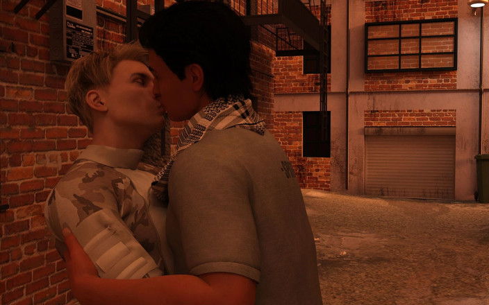 AVN Teller - Gay: Summer Vacation - Two Gay Army Boys Kiss